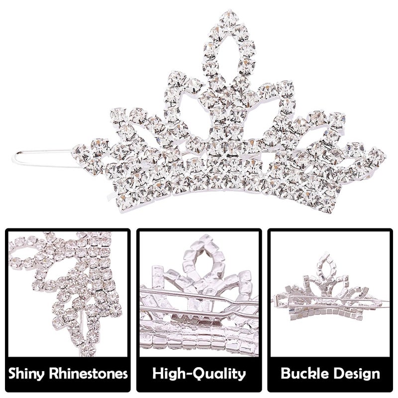 PET SHOW 1pc/Pack Dog Tiara Crown Hair Clips Bows for Small Dogs Costume Crystal Rhinestone Girls Puppies Barrette Grooming Hair Accessories - Image 3